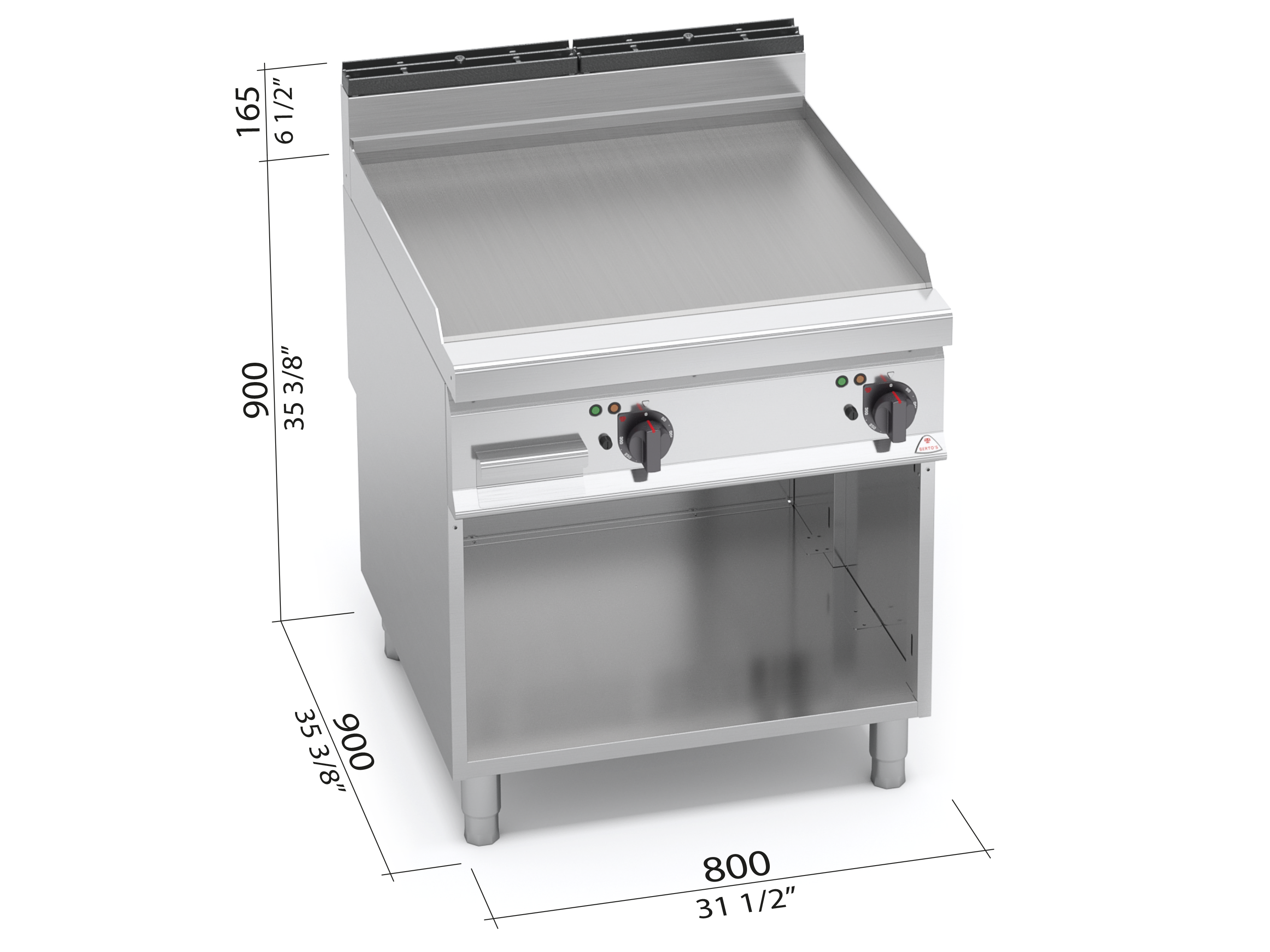 SMOOTH ELECTRIC GRIDDLES ON CABINET - 20402500 - Commercial kitchens