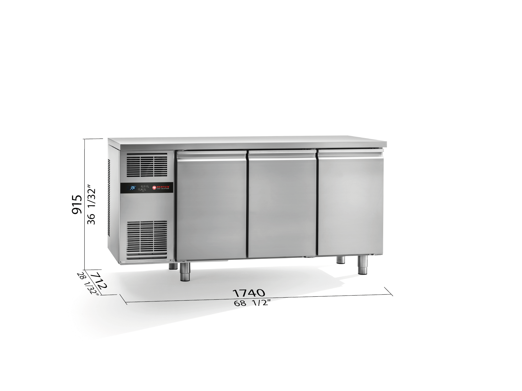 TAVOLO REFRIGERATO 1740 0+8°C PR - 06640010 - Cucine professionali