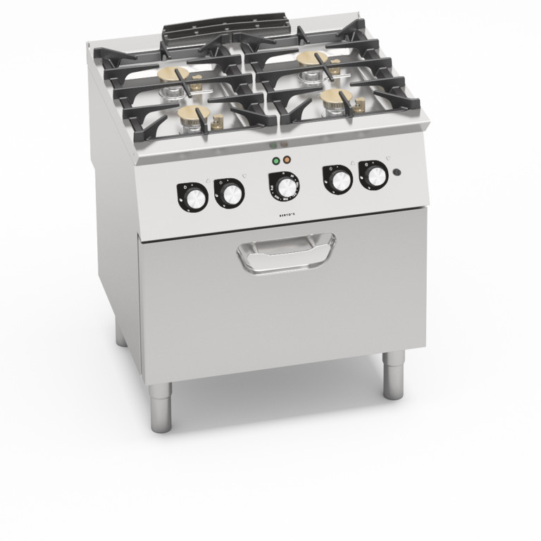 4-BURNER STOVE WITH 1/1 GN ELECTRIC OVEN
