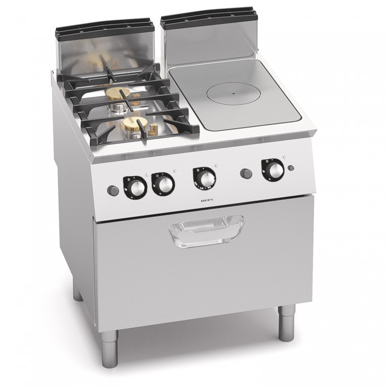 GAS SOLID TOP + 2 OPEN BURNERS WITH 2/1 GAS OVEN