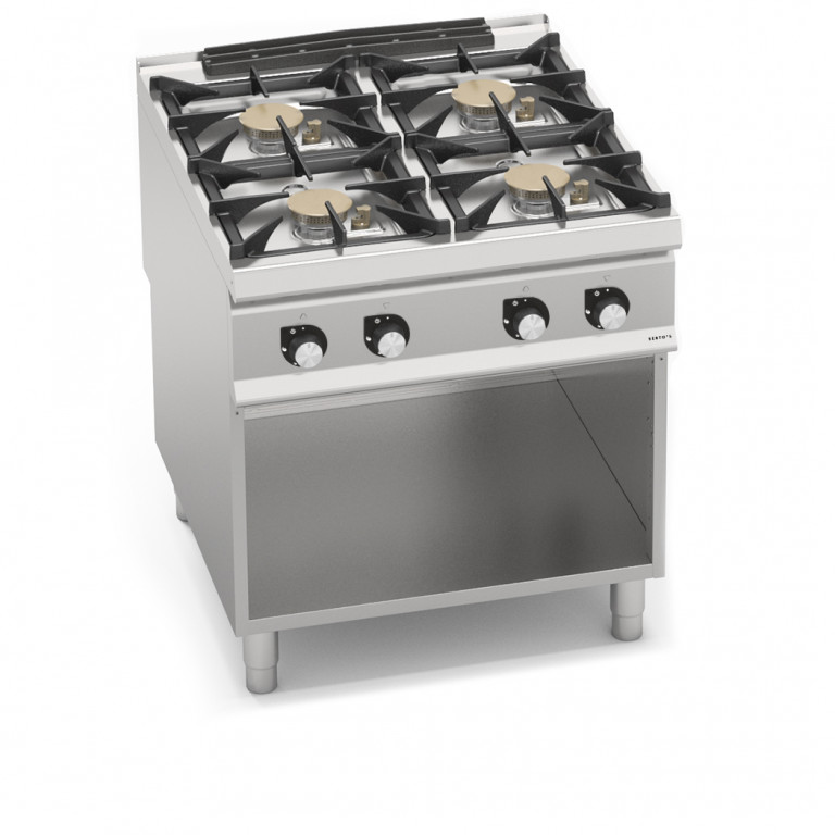 4-BURNERS POWERED GAS COOKER WITH CABINET