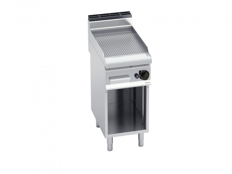 GROOVED GAS GRIDDLE WITH CABINET