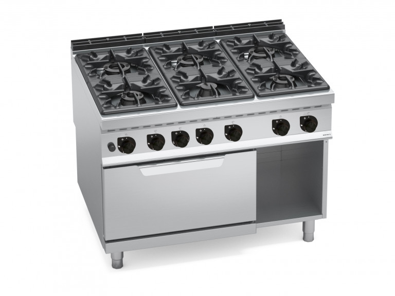 6 BURNER GAS COOKER ON 2/1 GAS OVEN