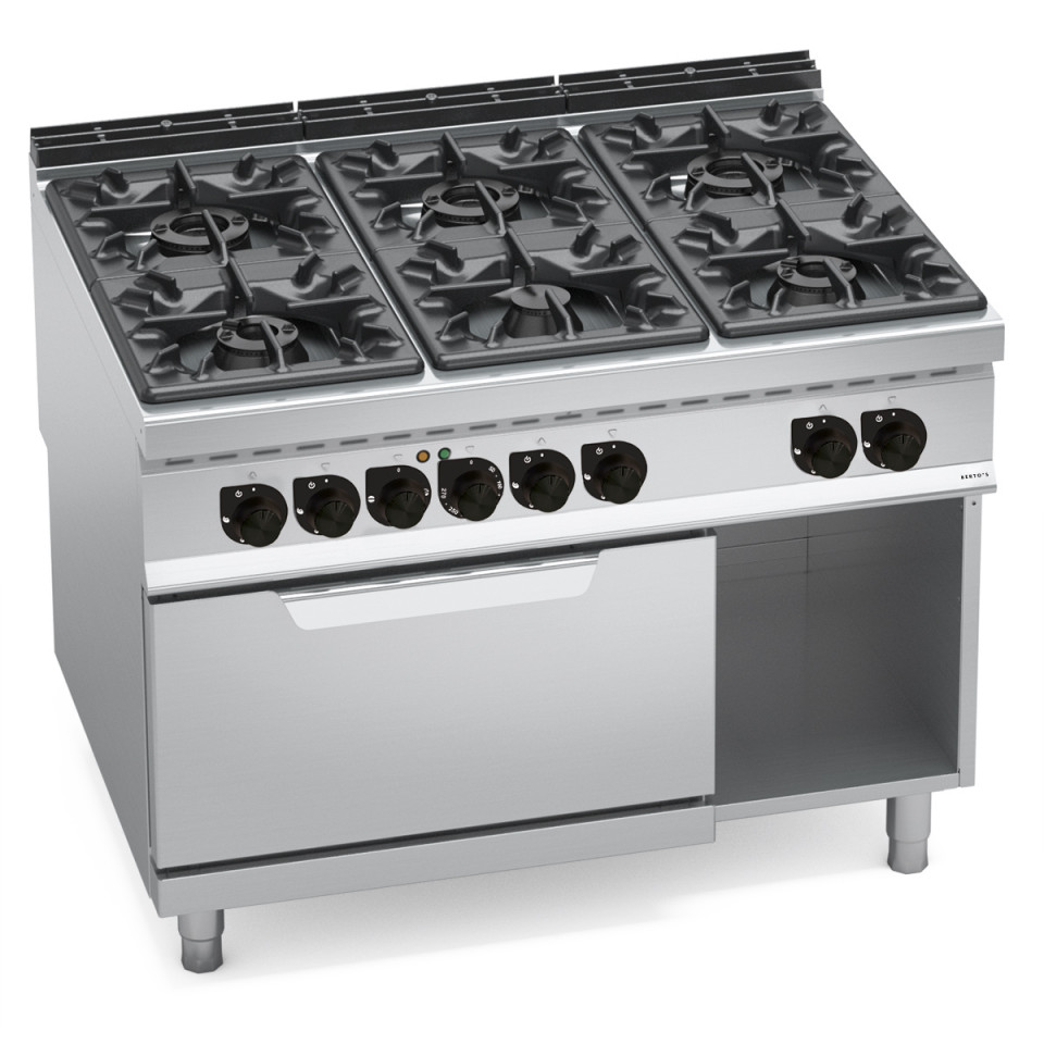 CUCINA A GAS 6 FUOCHI SU FORNO ELETTRICO 2/1